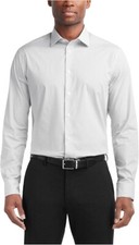 CALVIN KLEIN Men s Wrinkle Free Stretch Dress Shirt Gray,15.5 in, 32-33