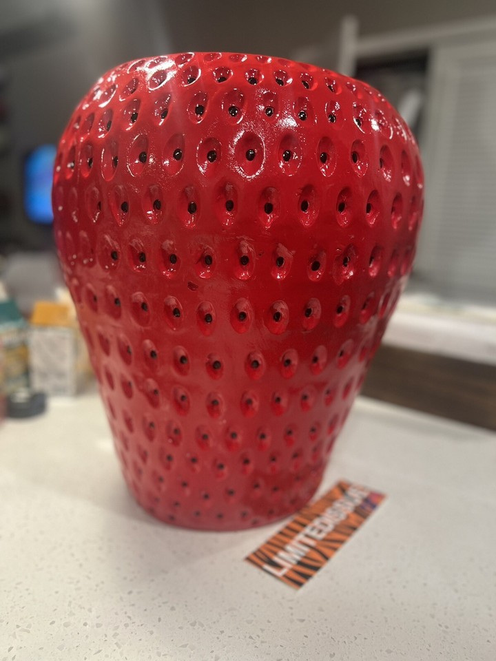 Strawberry Fruit Stool Side Table Homegoods Decor Ceramic Viral Tiktok Stool NEW eBay