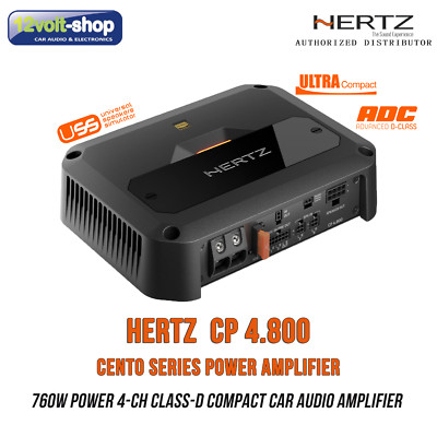 NEW! HERTZ CENTO POWER CP 4.800 - Compact D-Class 4-3-2-channel amplifier 760W