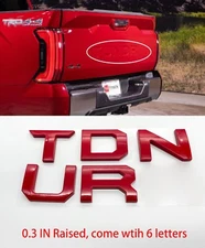 0.3 in Red Emblem compatible TOYOTA 2022 2023 TUNDRA Tailgate Letters