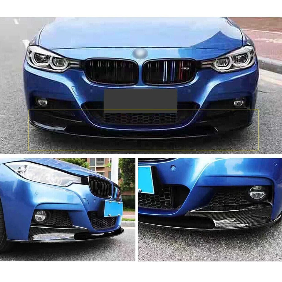 Fit For 2012-2018 BMW F30 3 Series M Sport Front Bumper Lip Spoiler Carbon Fiber Foto 2 de 4