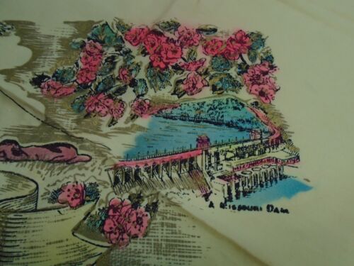 Vintage "MISSOURI" SOUVENIR COTTON TABLE CLOTH - "Vacationland of the Midwest" - Picture 4 of 9