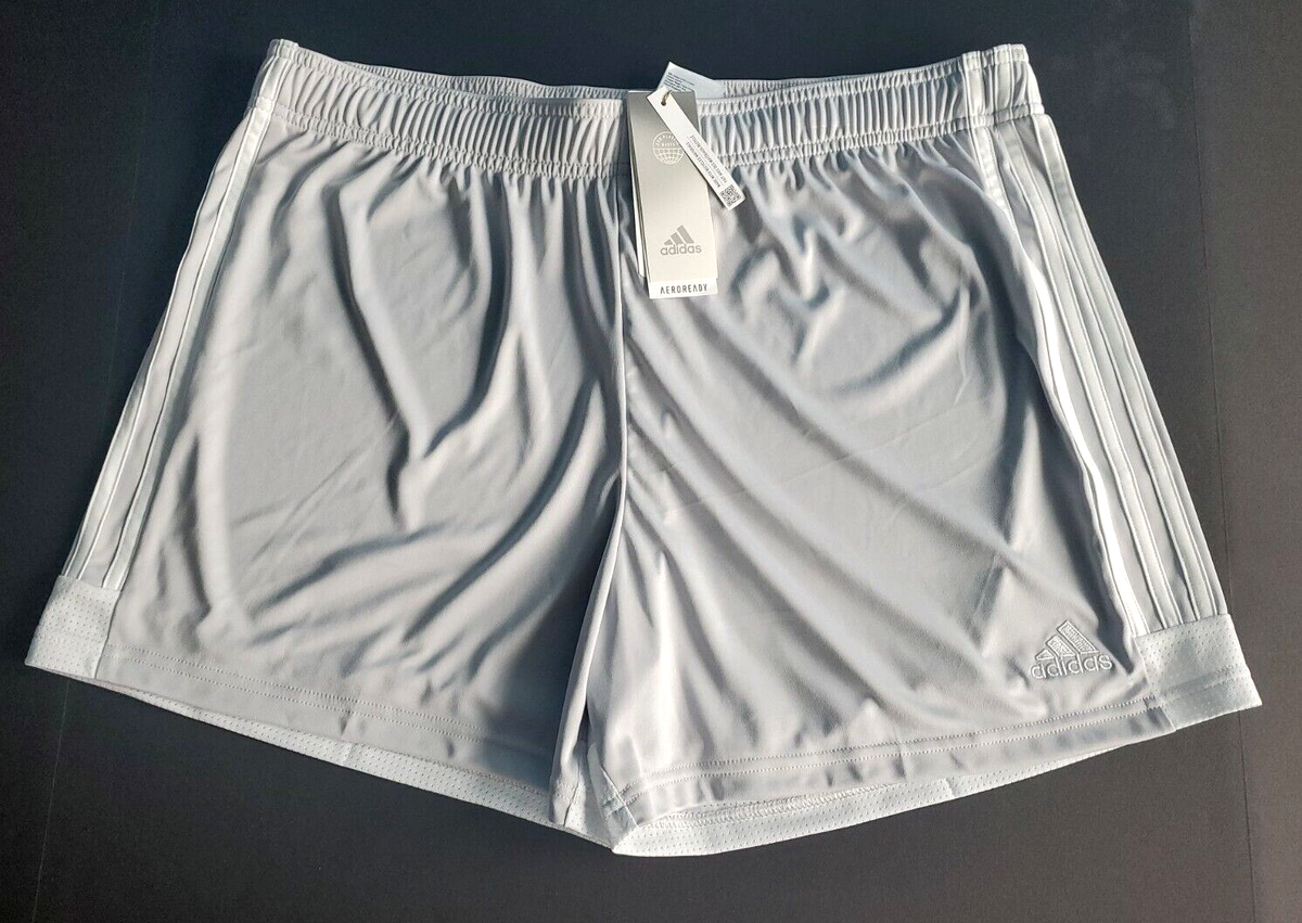 adidas Aeroready Women's Tastigo 19 Soccer Shorts Size XL Light Gray/White  NEW!