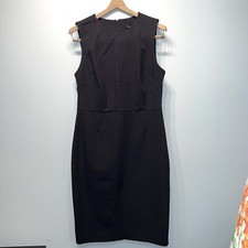 Banana Republic Womens Size 12 Sleeveless Sheath Dress with Bk Zipper Black $118