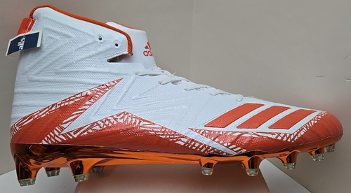 Adidas Men's Freak X Carbon Mid Football Cleats; White/Orange Size 16 - Picture 10 of 19