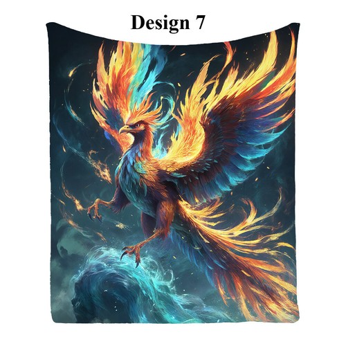 Glittering Phoenix Warm Bedspread Sofa Couch Throw Blanket Holiday Birthday Gift - Picture 19 of 22
