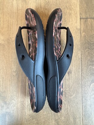 専用商品です Crocs Classic Animal Remix Flip Black Leopard 207872 Men's 5