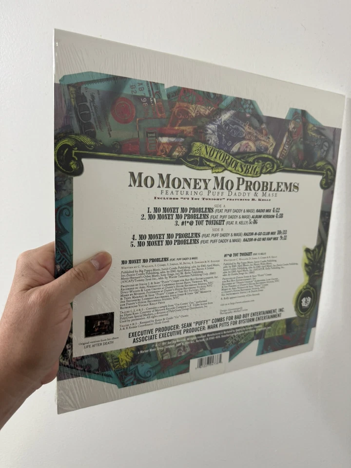 The Notorious B.I.G. Ft Puff Daddy And Mase- Mo Money - Green Money Vinyl Sealed - Image 4 of 4