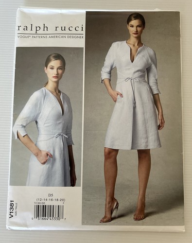 Vogue V1381 Sewing Pattern Sizes: 12-14-16-18-20 RALPH RUCCI Lined ...