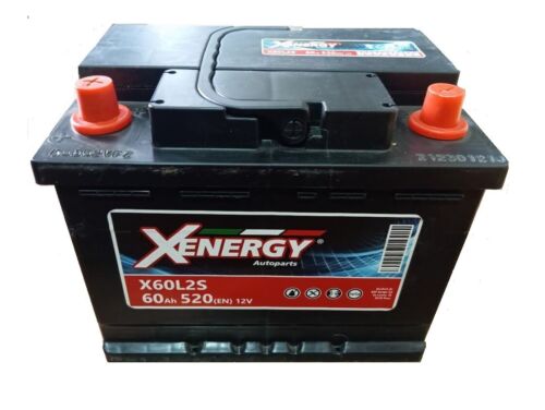 Xenergy 12v 60 Ah 520A Positive Left Ready to Use Car Battery  - Picture 1 of 8