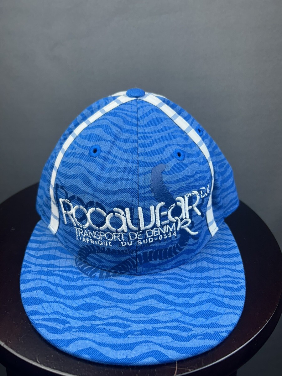 Rocawear Headwear Fitted Cap 1/4 Blue Embroidered Hat