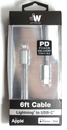 Câble Lightning vers USB Type C Just Wireless certifié MFi - gris ardoise - Photo 1/2