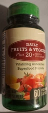 Nature Fruits and Veggies 60 Caps per Bottle 20+ Fruits and Vegetables USA