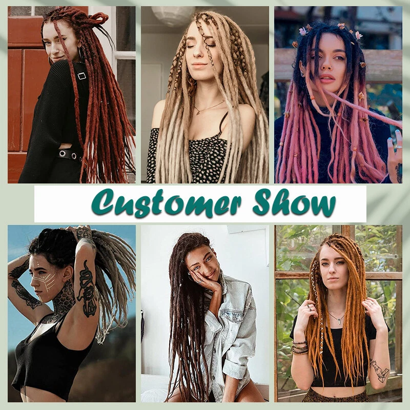 Extensiones de rastas de cabello humano real de 6-24"" ganchillo trenzado rastas de cabello locos Foto 2 de 4