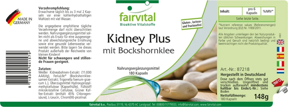 Kohlenhydrat-Blocker Komplex - 180 Kapseln mit Zuckerhemmstoff VEGAN | fairvital - Bild 4 von 4