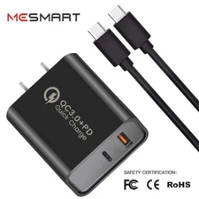 Fast USB Type C Wall Charger USB C Cable For iPad Pro Air iPhone 15 Pro Max Plus