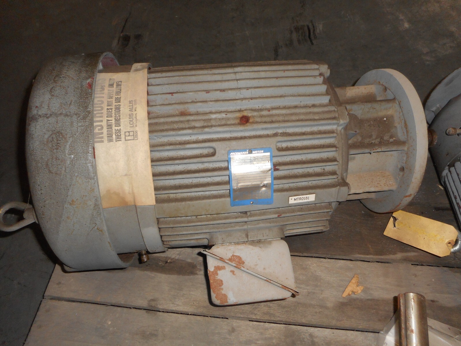 MOTOR, 20 HP, FRAME 286UP, 3600 RPM, 230/460 VOLTS, TEFC, 3 PH LOUIS A ...