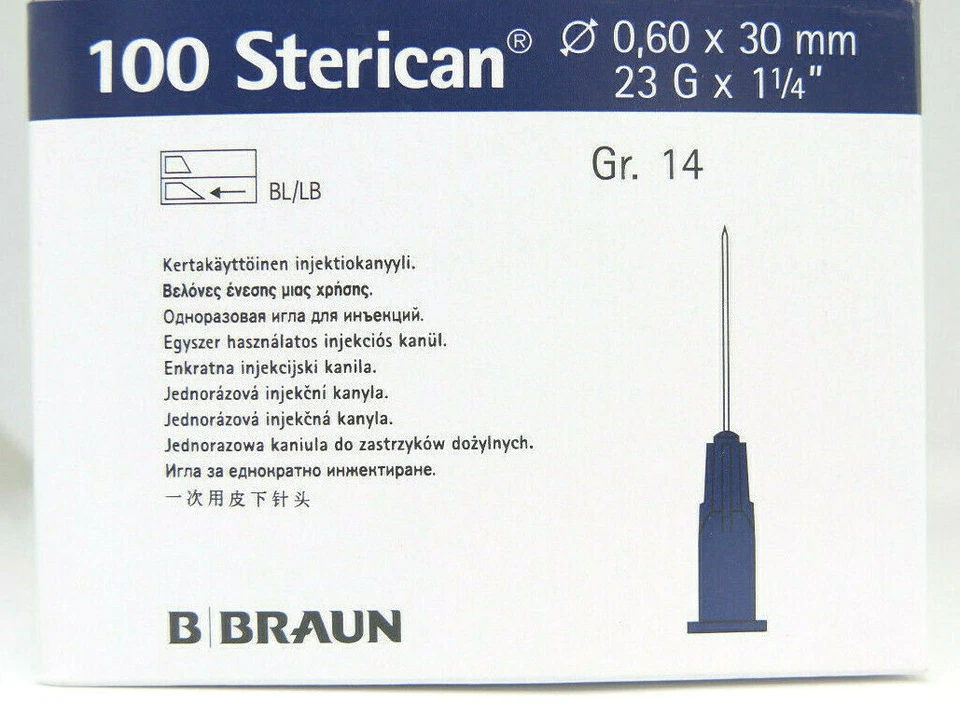 B. BRAUN Kanülen Sterican Gr. 14 / 23G 0,60x 30mm blau REF 4657640