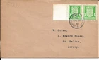 Jersey, FDC, 1942, to St Helier, 2 x green half pence