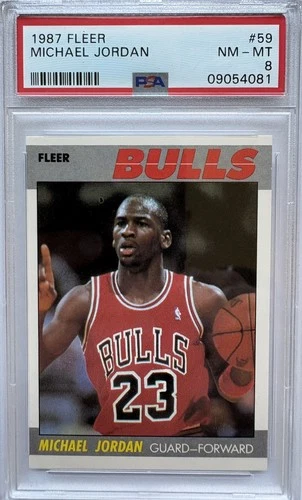 MICHAEL JORDAN PSA 8 1987-88 FLEER BASKETBALL #59 GREAT CENTERING AND CORNERS!!!