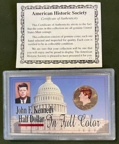 John F. Kennedy Colorized Half Dollar – Official U.S. Mint – American Historic
