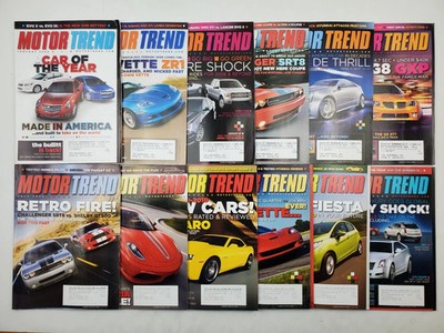 2008 Motor Trend Magazine Complete Year 12 Issues Volume 60