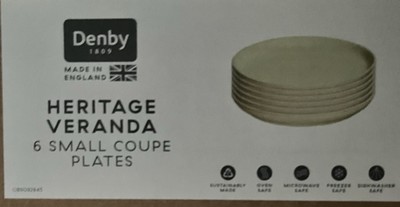 Denby Heritage Piazza X6 kleine Coupe Teller. NEU 