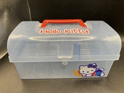 Sanrio Hello Kitty Vintage 2002 Plastic Trinket Jewelry Fishing Tackle Clear Box