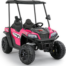 24V Ride on Toy for Big Kid,Ride on Car 2 Seater W/Sun Shade,Dump Bed  Shovel,4