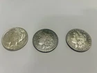 Lot of 3 Circulated 90% Silver Dollars 1882 Morgan, 1897 Morgan - O, 1922 Peace.