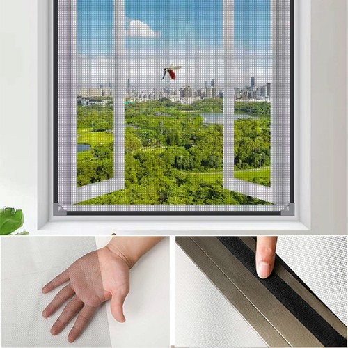 Large Insect Mosquito Net Screen Black Window Mesh Fly Bug Blocker 150x129cm - Picture 9 of 12
