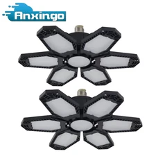2Pcs 6+1 Panel Foldable Garage Light Workshop Basement Warehouse Attic Light