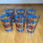 Set of 6 Vintage Pepsi Cola Glasses 1970's Tiffany Style-Stained Glass 5”