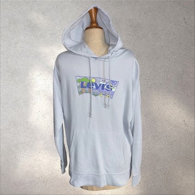 Levi's - Light Blue Cotton Blend Graphic Hoodie - Size M