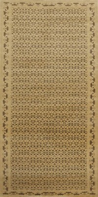 Antique Oushak Turkish Large Rug 8x19 Ft Hand-Knotted Vegetable Dye Wool Carpet