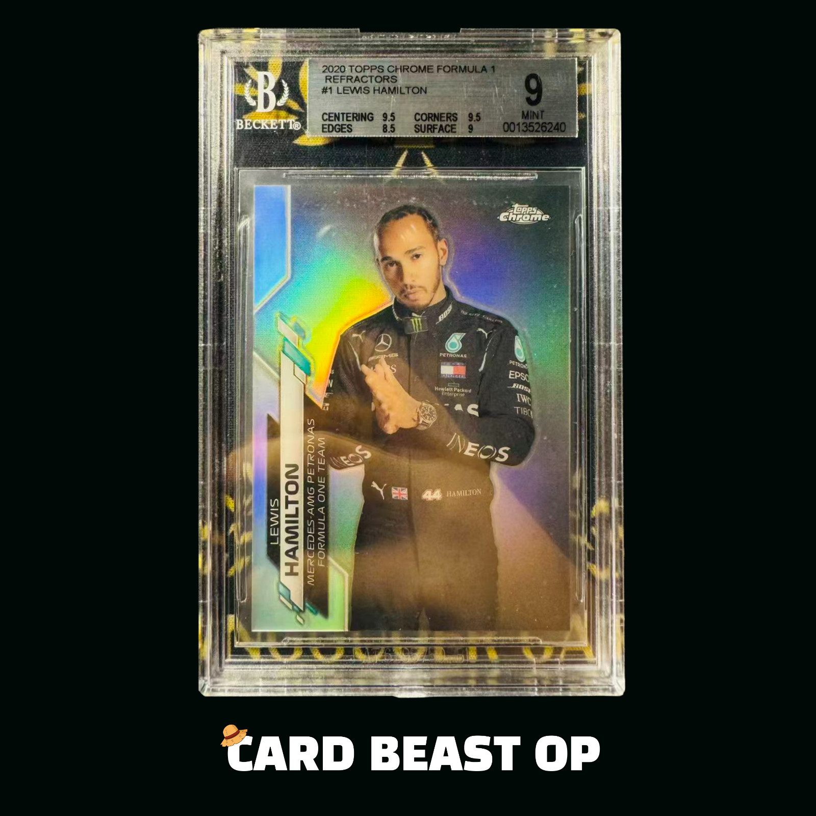 2020 Topps Chrome Lewis Hamilton Formula 1 F1 Refractor BGS 9 Rookie RC