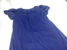 . Size Small Long Nightgown-Nightwear Blue/ Lace Trimmed Nylon Miss Elaine