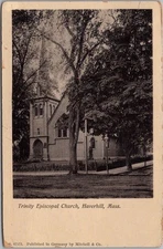HAVERHILL, Massachusetts Postcard "Trinity Episcopal Church" Street View / 1953