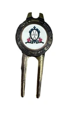 Vintage UPVCC Golf Divot Repair Tool Brass Tone Country Club Logo