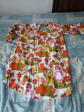 Vintage Whimsical Colorful Tie Back Painters Artists Smock Apron One Pocket