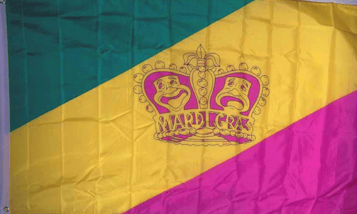 NUEVA BANDERA DE VACACIONES DISEÑO DIAG MARDI GRAS 3X5 FT calidad superior vendedor de EE. UU. - Imagen 1 de 3