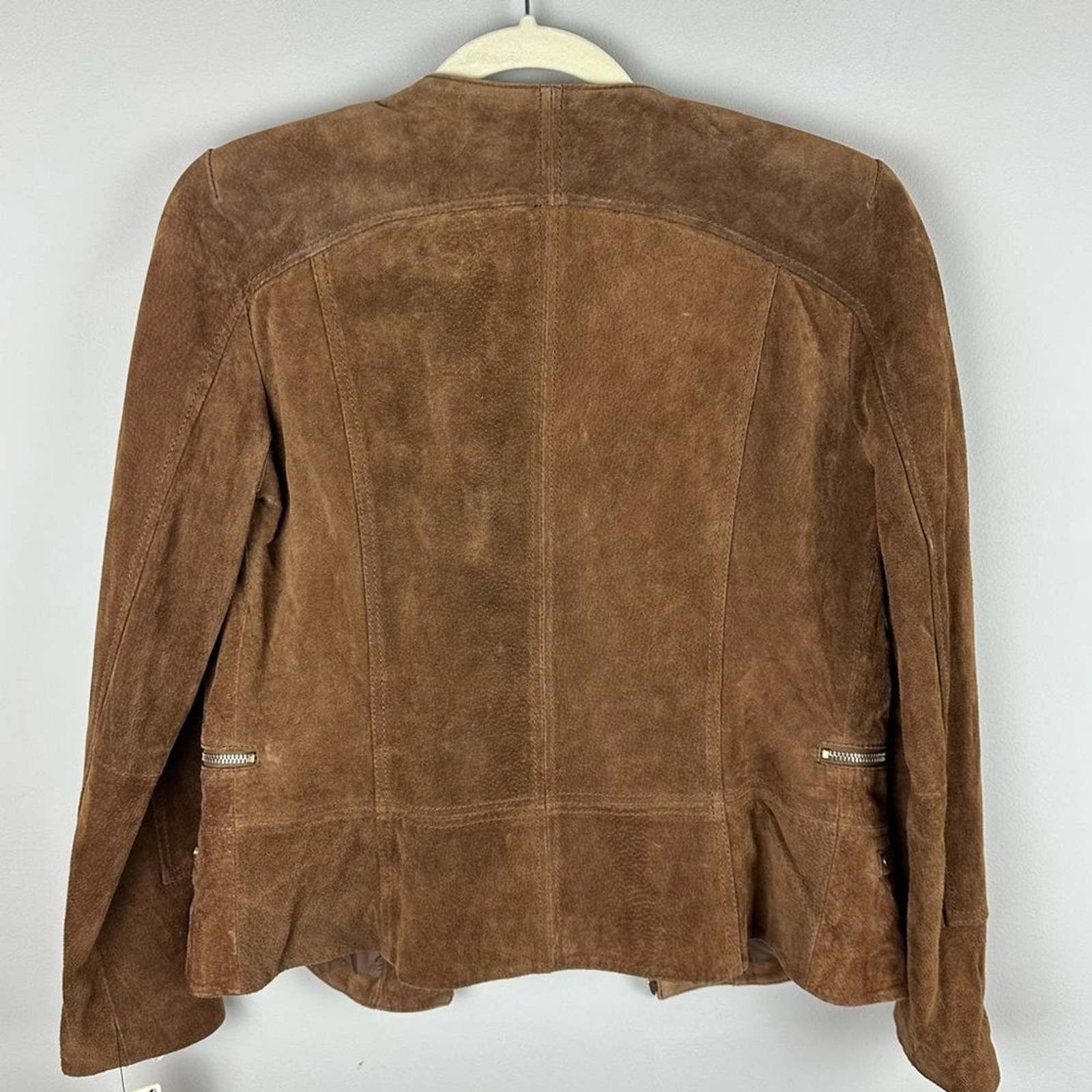 NWT Mango Genuine Leather Moto Jacket sz S image 5