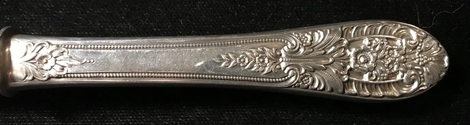 Cubiertos de plata de ley - Juego de servir ensalada International Crown Princess madera Foto 2 de 4