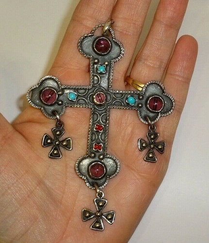Colgante Cruz Yalalag de Piedras de Cristal Joyería Taxco 3 7/8" eBay
