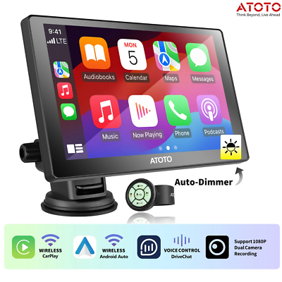 ATOTO P8 7IN Portable Car Radio Stereo Dual Recording Camera input