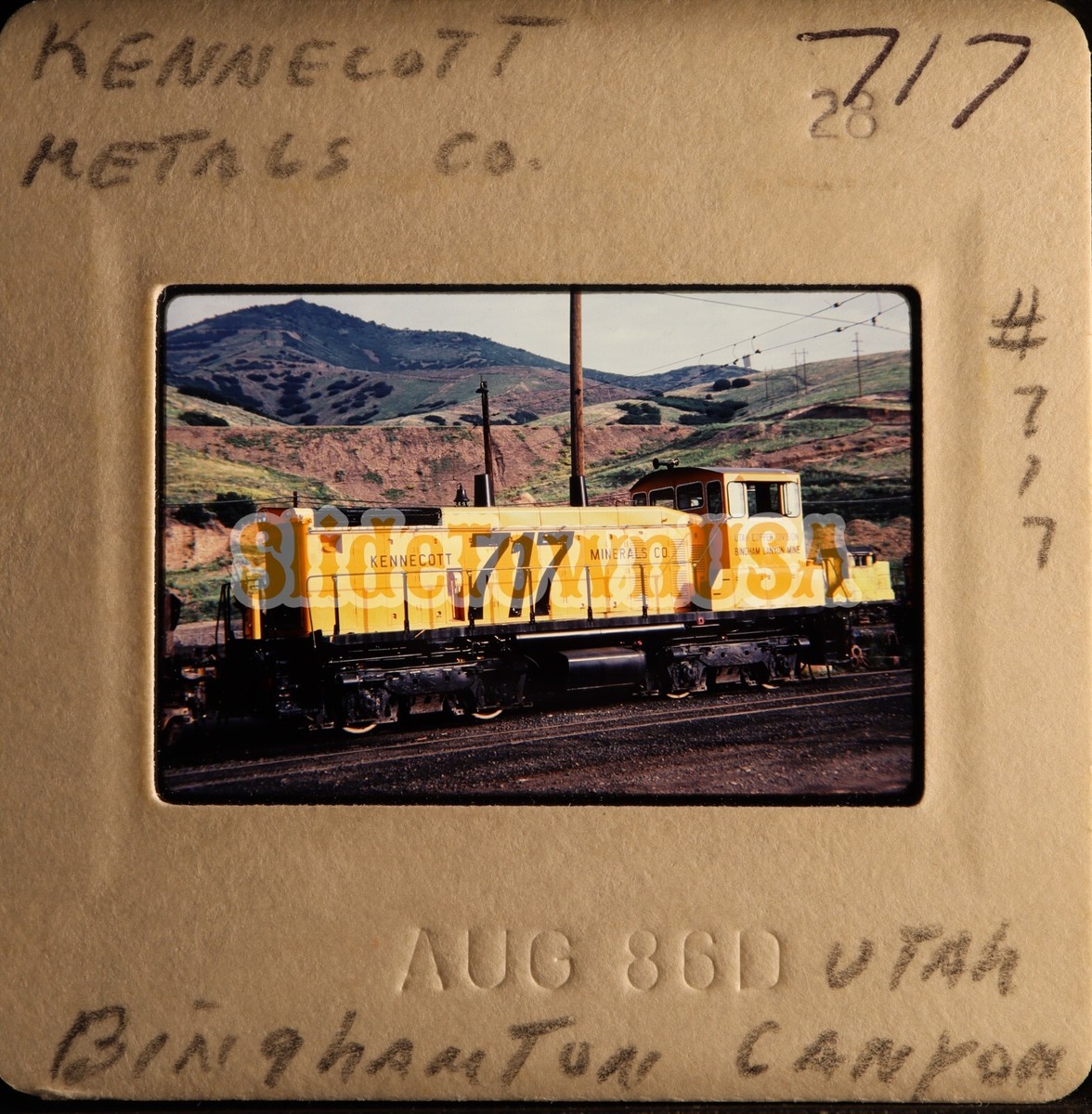 Vtg 1986 Train Slide 717 Kennecott Minerals Co. Engine UT X8R188