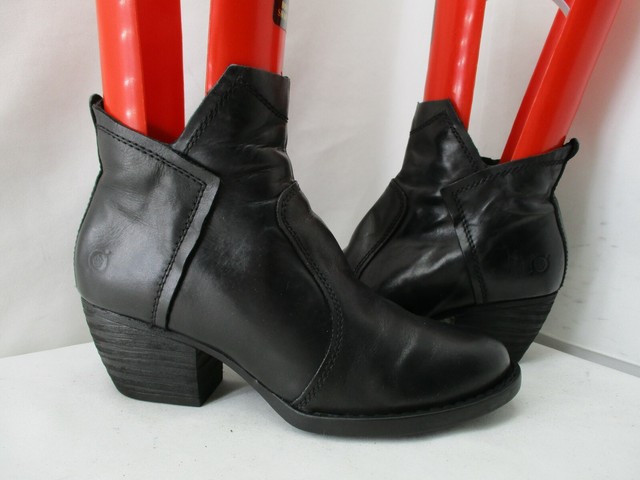 born black leather ankle boots