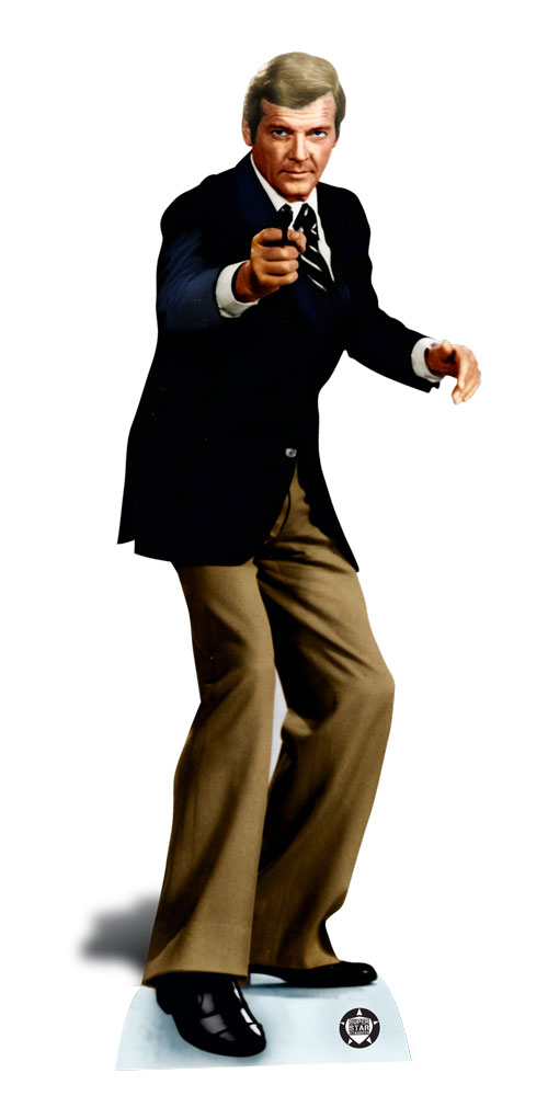 Roger Moore Secret Agent Spy LIFESIZE CARDBOARD CUTOUT / STAND UP / STANDEE