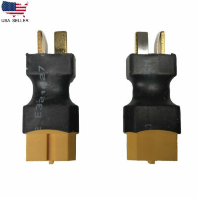 2 Male Deans Type T-plug to Female XT60 RC Battery Adapter US NEW