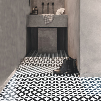 Victorian Tile Effect Cushion Vinyl Flooring Sheet Lino Bertie